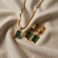 Emerald Green Shiny Personalised Jewellery Set