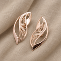 Artistic Curved Leaf Earrings