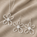 Bohemian Flower Necklace and Earring Set