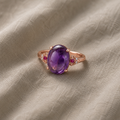 Bohemian Ring with Carved Amethyst