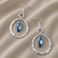 Bohemian Moonstone Silver-Tone Earrings