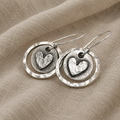 Boho Heart Earrings in Retro Style