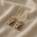 Colourful Enamel Drip-Glaze Earrings