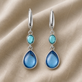 Linked Teardrop Pearl Earrings