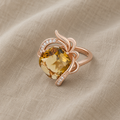 Ethereal Amber Crystal Ring