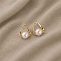 Exquisite Geometric Pearl Earrings
