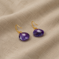 Faceted Geometric Amethyst Earrings