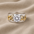 Yellow Two-Tone Zirconia Ring