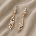 Graceful Flower Earrings with Zirconia