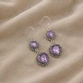 Dangling Earrings with Heart Halo