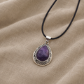 Necklace with Teardrop Amethyst