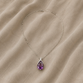 Necklace with Faceted Teardrop Pendant
