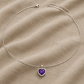 Necklace with Heart-Shaped Halo Pendant
