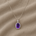 Solitaire and Halo Necklace
