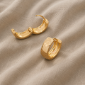 Hammered Gold-Tone Hoop Earrings