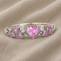 Heart-Cut Ring with Pink Stone