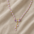 Iconic Necklace with Purple Swan