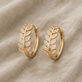 Zirconia Leaf Fashion Earrings