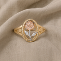 Irregular Rose Gold-Tone Flower Ring