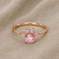 Royal Promise Ring with Paw Print