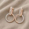 Opulent Round Crystal Drop Earrings