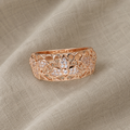 Sparkling Zirconia Flower Ring