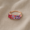 Shimmering Cluster Cocktail Ring