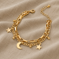 Luxe Bracelet with Star and Moon