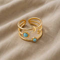 Luxe Turquoise Ring with Sky Motif