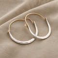 Minimalist Hammered Earrings in Silver-Tone