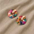 Multicoloured Round Earrings with Joint Detail