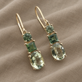 Olive Green Irregular Geometric Drop Earrings