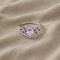 Oval-Cut Silver-Tone Ring