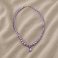 Pearl Necklace with Amethyst Pendant