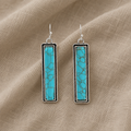 Polished Rectangular Turquoise Earrings