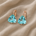 Prestigious Triangular Earrings with Zirconia