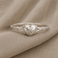 Boho Heart Ring with Radiant Clover Shape