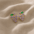 Leaf Motif Stud Earrings