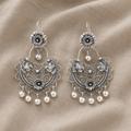 Retro Flower Bird Tassel Earrings