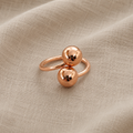 Retro Polished Double Ball Ring