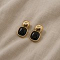 Retro Square Zirconia Stud Earrings