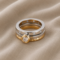 Retro Two-Tone Ring Set