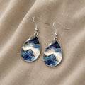 Retro Wave Agate Drop Earrings