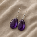 Curved Drop Silver-Tone Earrings