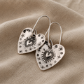 Sacred Heart Stamped Earrings