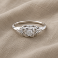 Silver-Tone Crystal Elegant Ring