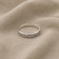 Silver-Tone Vintage Pattern Ring