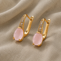 Shimmering Pink Statement Earrings