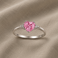 Solitaire Ring with Heart-Shaped Stone