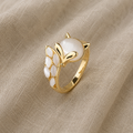 Radiant Adjustable Fox Ring in Gold-Tone